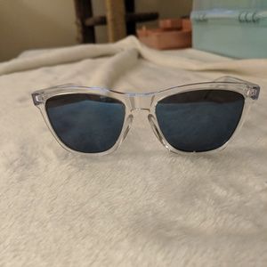Oakley Custom Clear Frogskins with Blue Lenses